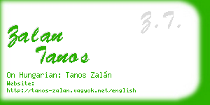 zalan tanos business card